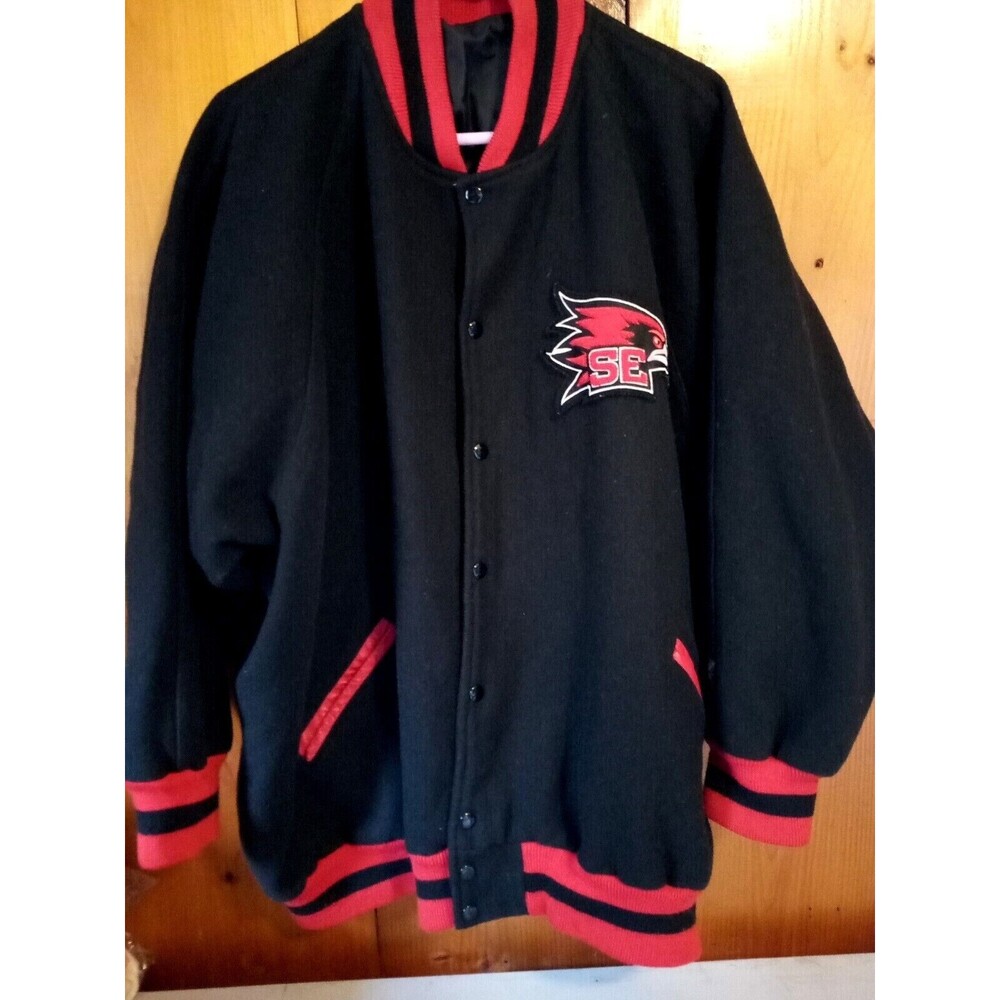 Vintage Southeast Missouri State RedHawks Football Bomber Wool Jacket size 5X‎